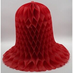 Vtg Beistle Westminster Red Tissue Bell Honeycomb 15in Holiday Wedding Lot 6 80s
